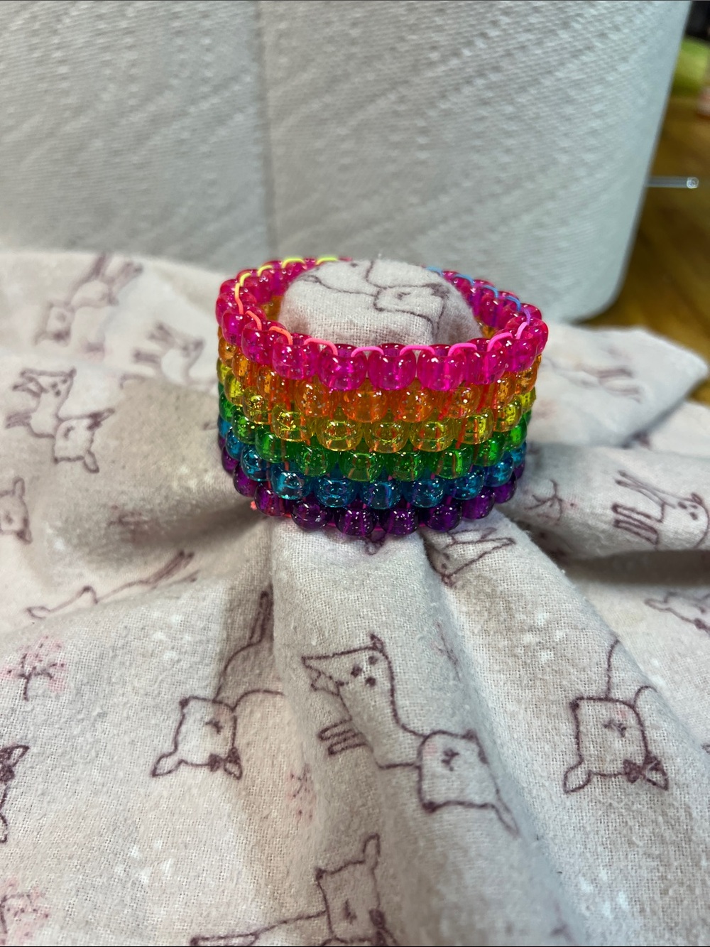 Rainbow Beaded Stretch Bracelet for Kids - Multicolor
